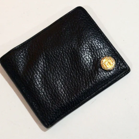 Triomphe de France Black Leather Men Wallet with Gold tone Accent - 4.5" x 3.5" - Picture 3 of 13